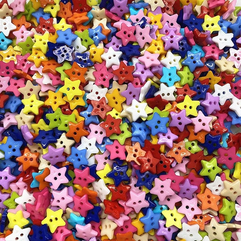 Beige 12mm Star Sewing Buttons 50 Pcs Resin Buttons For Clothing Crafts - Image 3